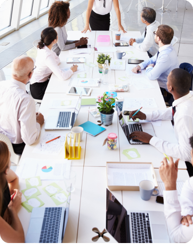 woman leading meeting